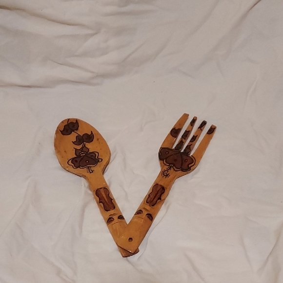 Handcrafted Wooden Spoon and Fork Set - Picture 2 of 5